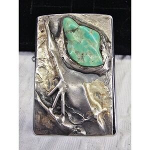 Gold and Sterling Silver Zippo Lighter Turquoise Inlay Limited Edition 44 of 500